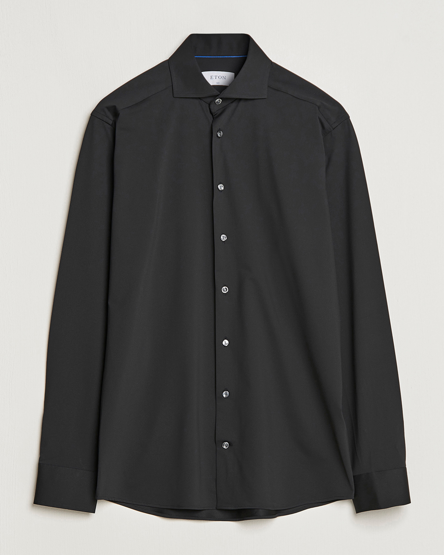 Herre | Skjorter | Eton | Slim Fit Four Way Stretch Shirt Black