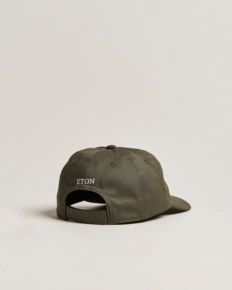 Herre | Eton Cotton Baseball Cap Green | Eton | Cotton Baseball Cap Green