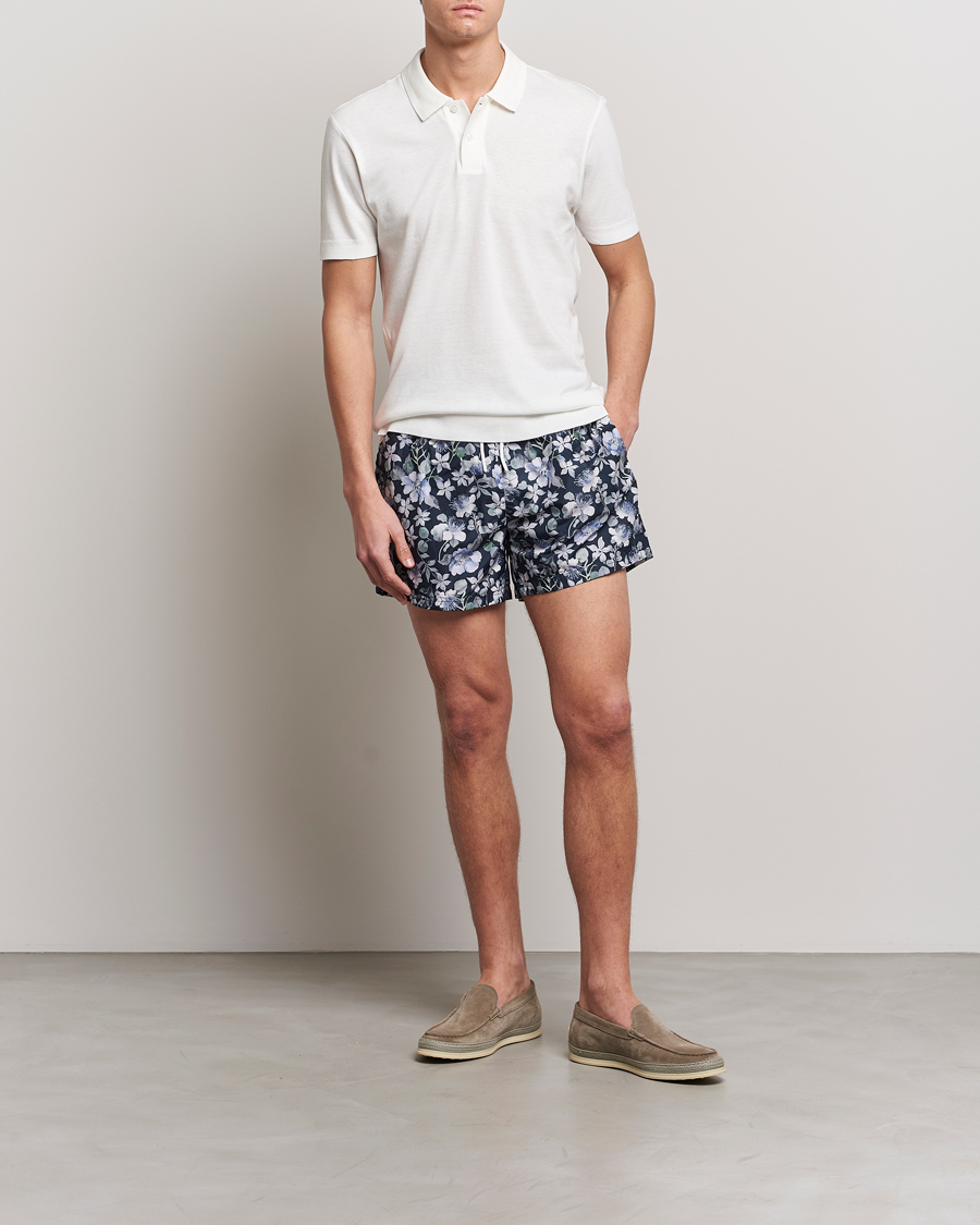 Herre | Badebukser | Eton | Floral Swim Shorts Navy Blue
