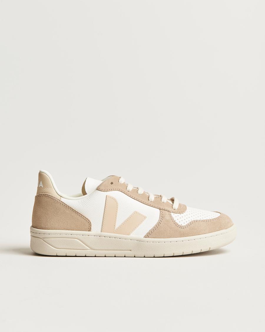 Herre | Veja V-10 Chromefree Leather Extra White/Sable Sahara | Veja | V-10 Chromefree Leather Extra White/Sable Sahara