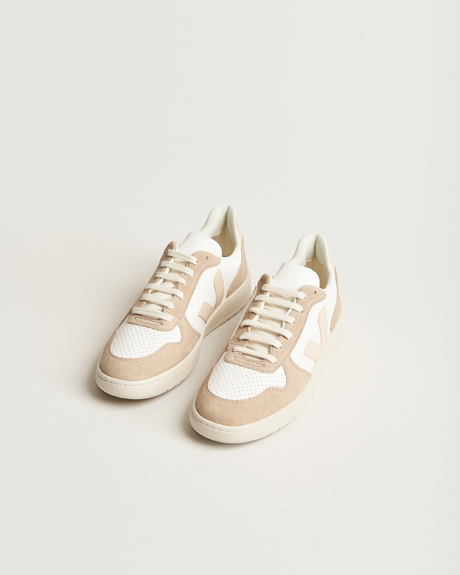 Herre | Veja V-10 Chromefree Leather Extra White/Sable Sahara | Veja | V-10 Chromefree Leather Extra White/Sable Sahara