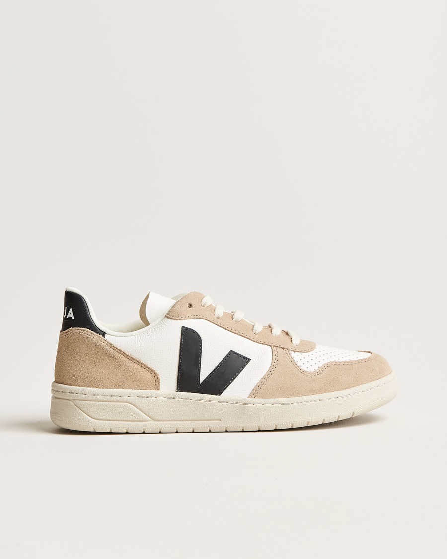 Herre | Veja V-10 Chromefree Leather Extra White/Black Sahara | Veja | V-10 Chromefree Leather Extra White/Black Sahara