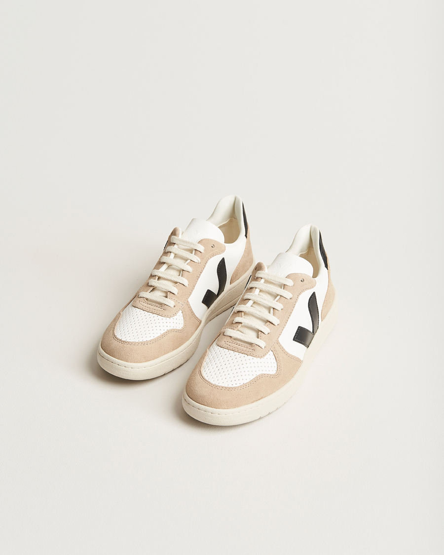 Herre | Veja V-10 Chromefree Leather Extra White/Black Sahara | Veja | V-10 Chromefree Leather Extra White/Black Sahara