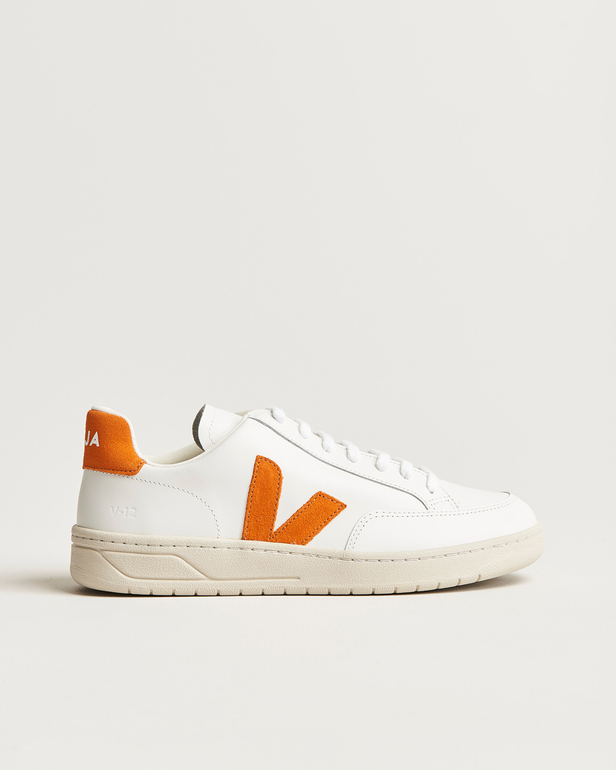Herre | Veja V-12 Sneaker Extra White/Pumpkin | Veja | V-12 Sneaker Extra White/Pumpkin