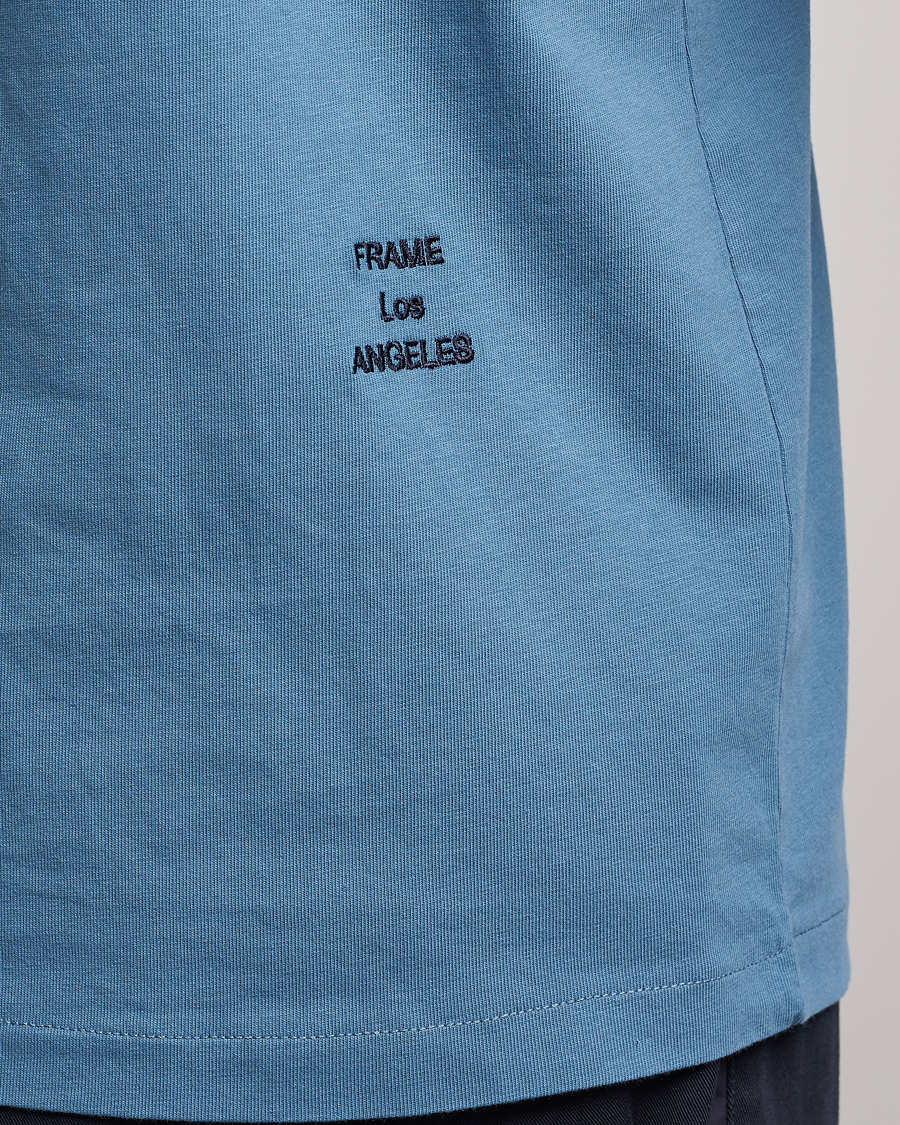 Herre | T-Shirts | FRAME | Logo T-Shirt Grey Blue