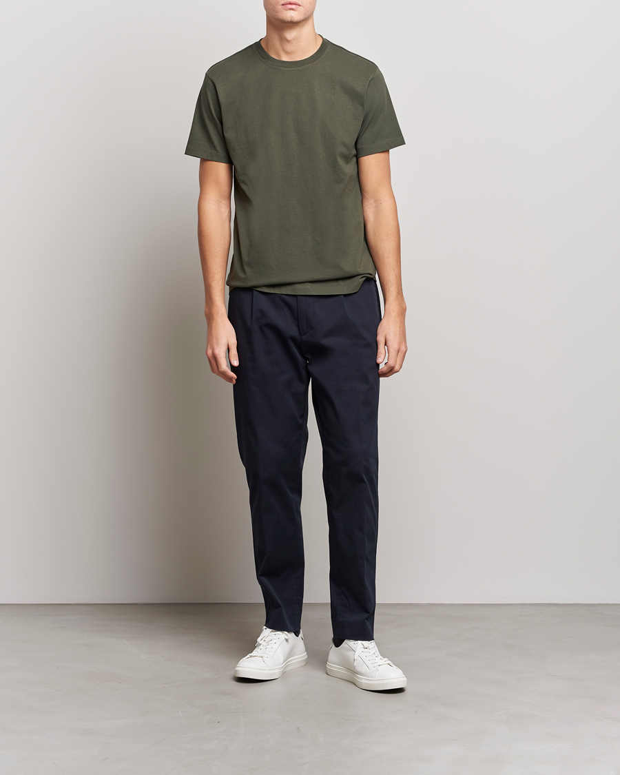Herre | T-Shirts | FRAME | Logo T-Shirt Olive Green