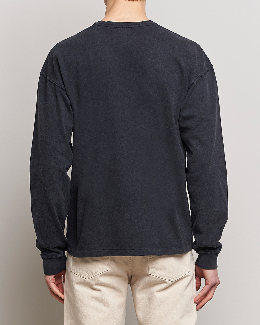 Herre | T-Shirts | FRAME | Washed Long Sleeve T-Shirt Black