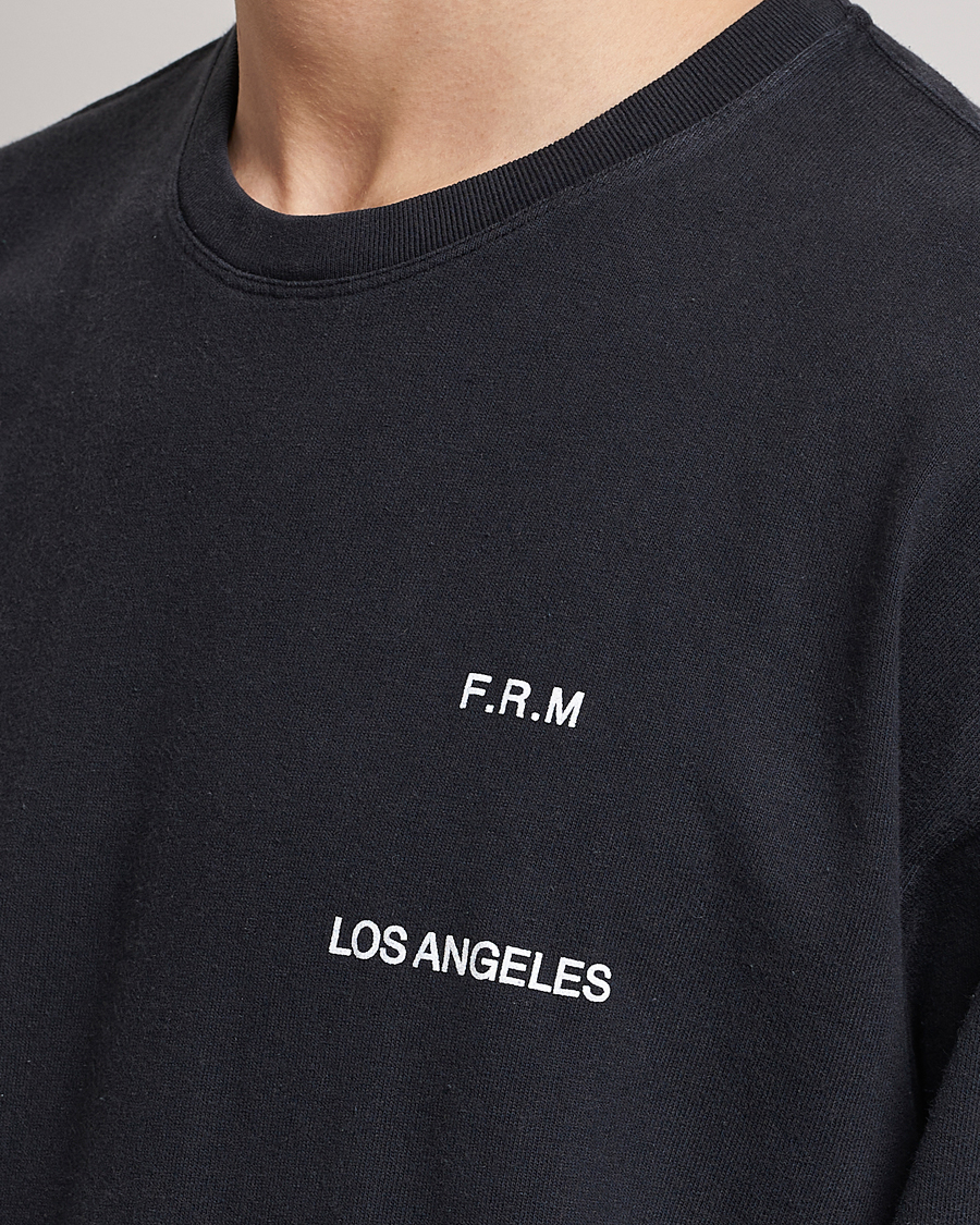 Herre | T-Shirts | FRAME | Washed Long Sleeve T-Shirt Black