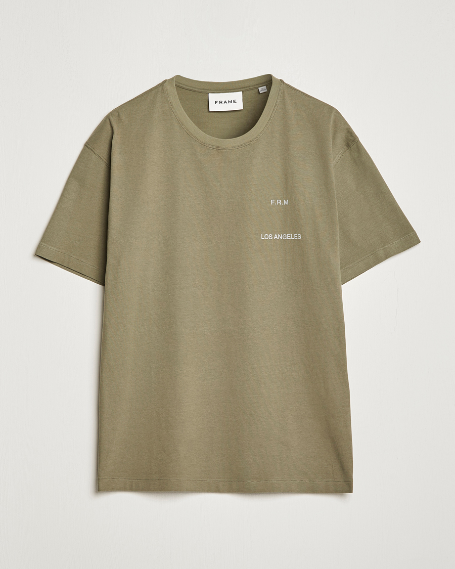 Herre | T-Shirts | FRAME | Logo Print T-Shirt Old Green