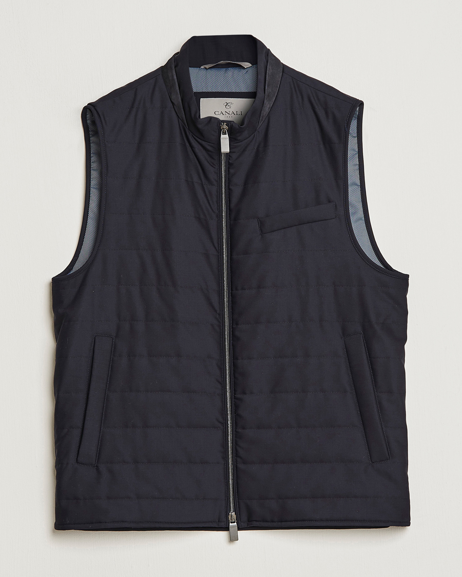 Herre | Veste | Canali | Impeccabile Padded Gilet Navy
