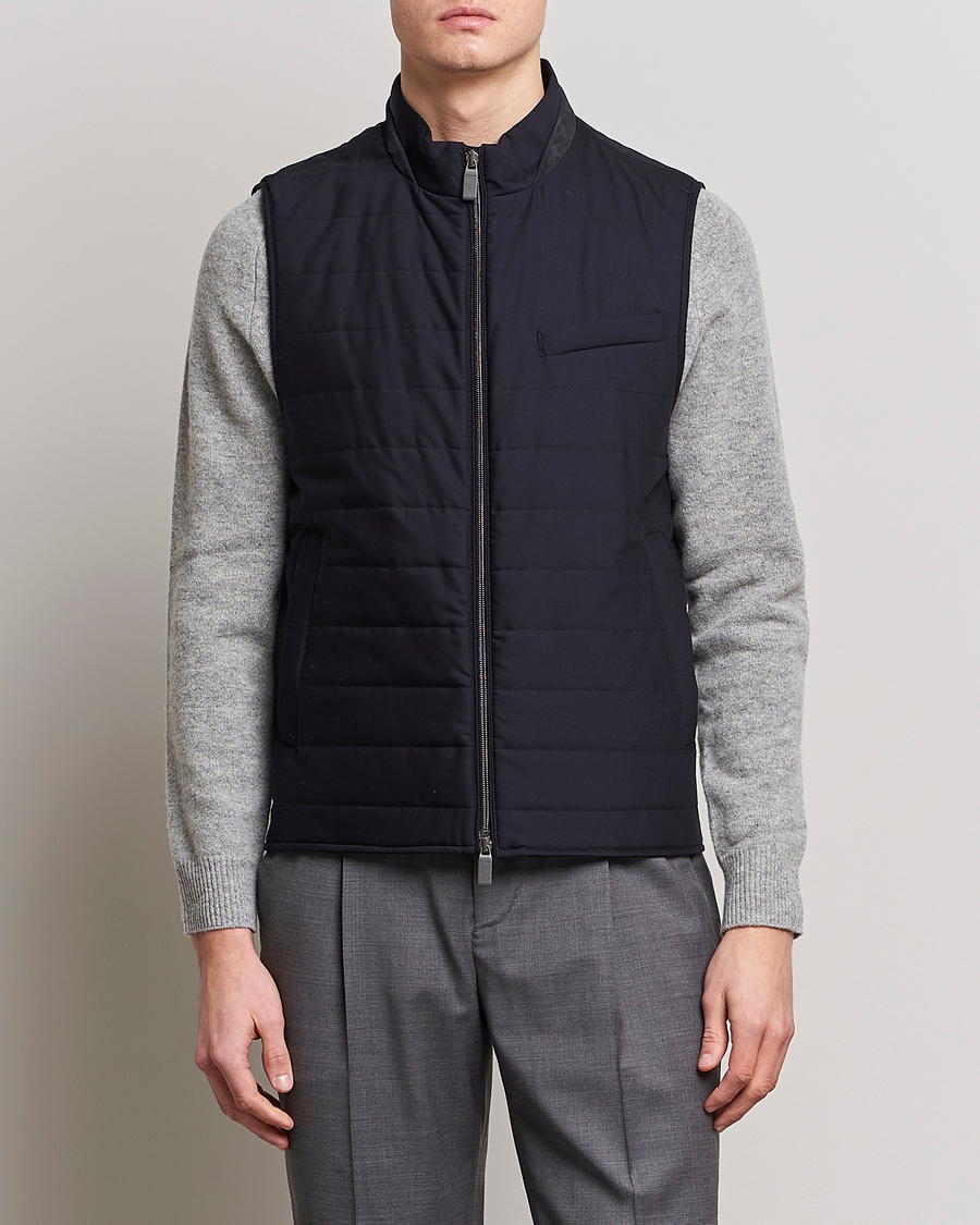 Herre | Enkle jakker | Canali | Impeccabile Padded Gilet Navy
