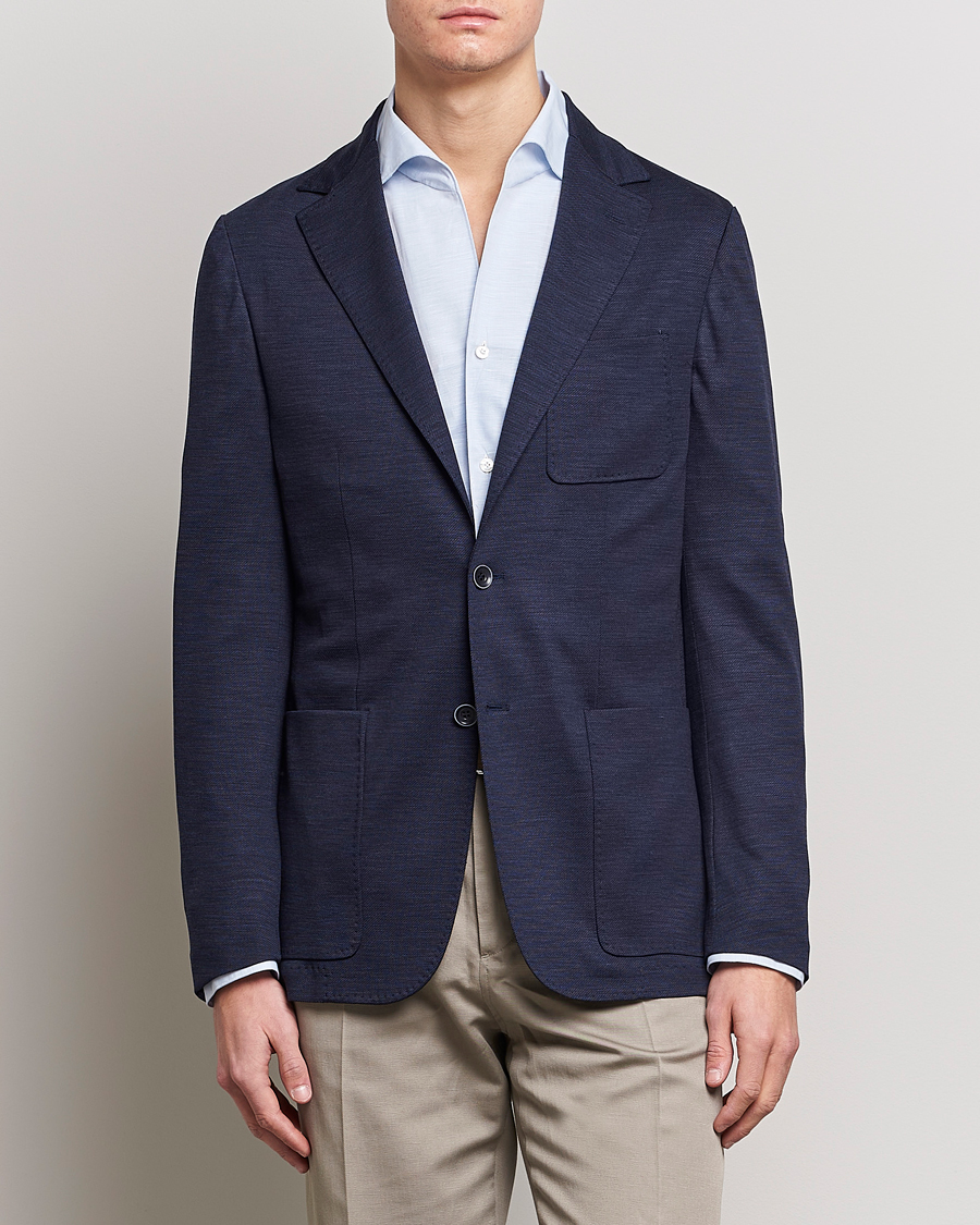 Herre |  | Canali | Wool Jersey Blazer Navy