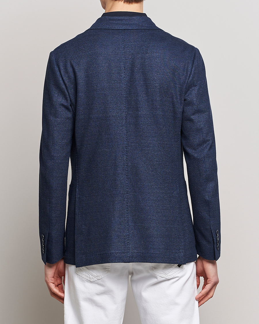 Herre | Blazere & jakker | Canali | Linen/Cotton Jersey Blazer Dark Blue