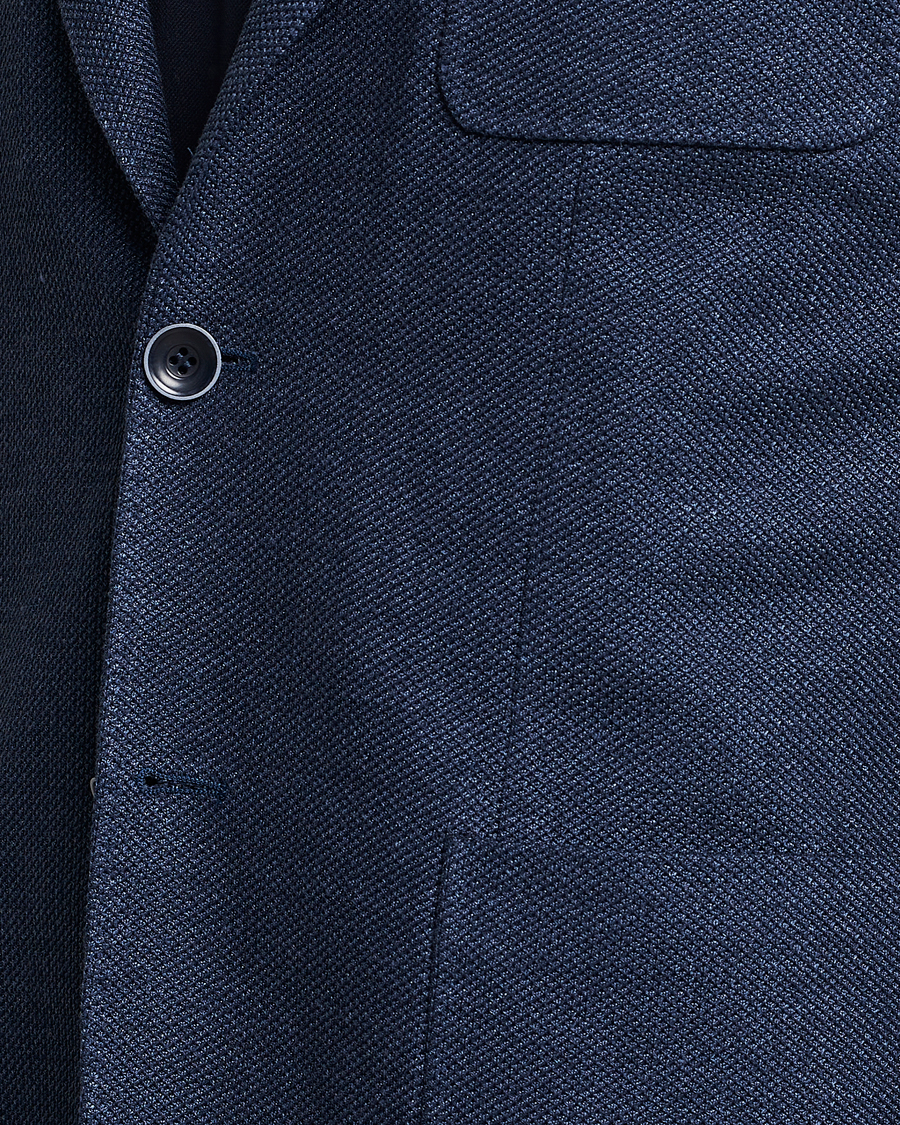Herre | Blazere & jakker | Canali | Linen/Cotton Jersey Blazer Dark Blue