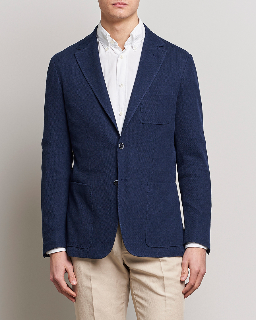 Herre | Blazere & jakker | Canali | Cotton Stretch Jersey Blazer Navy