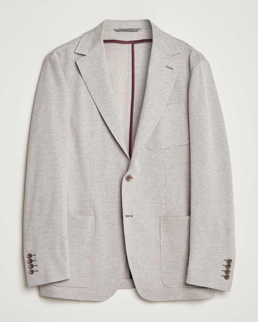 Herre | Blazere & jakker | Canali | Houndstooth Jersey Blazer Beige