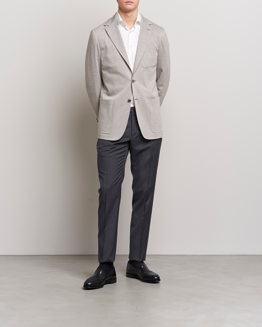 Herre | Blazere & jakker | Canali | Houndstooth Jersey Blazer Beige