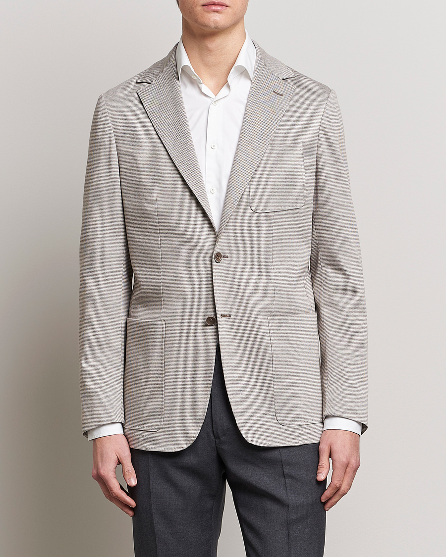Herre | Blazere & jakker | Canali | Houndstooth Jersey Blazer Beige