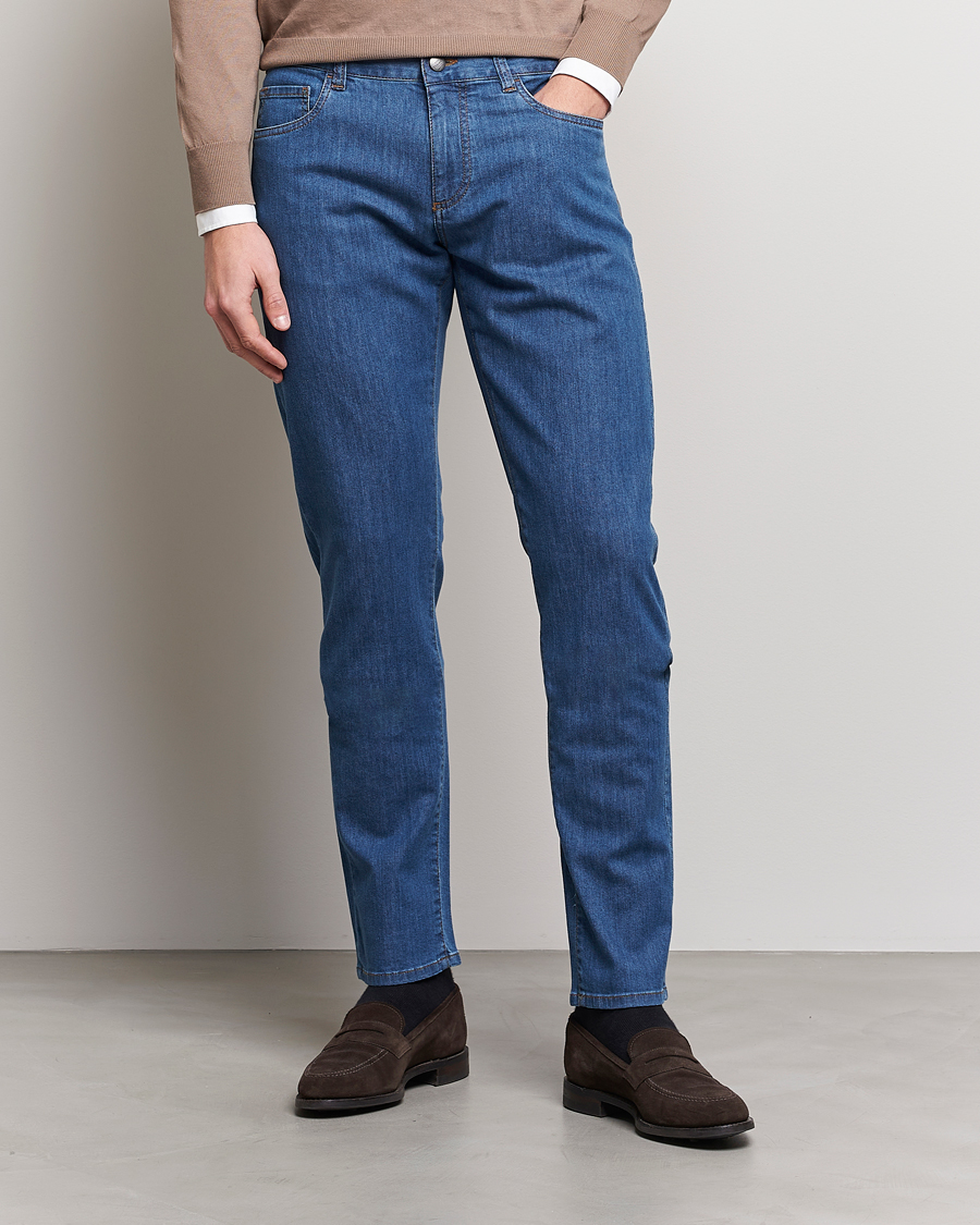 Herre | Afdelinger | Canali | Slim Fit 5-Pocket Jeans Blue Wash