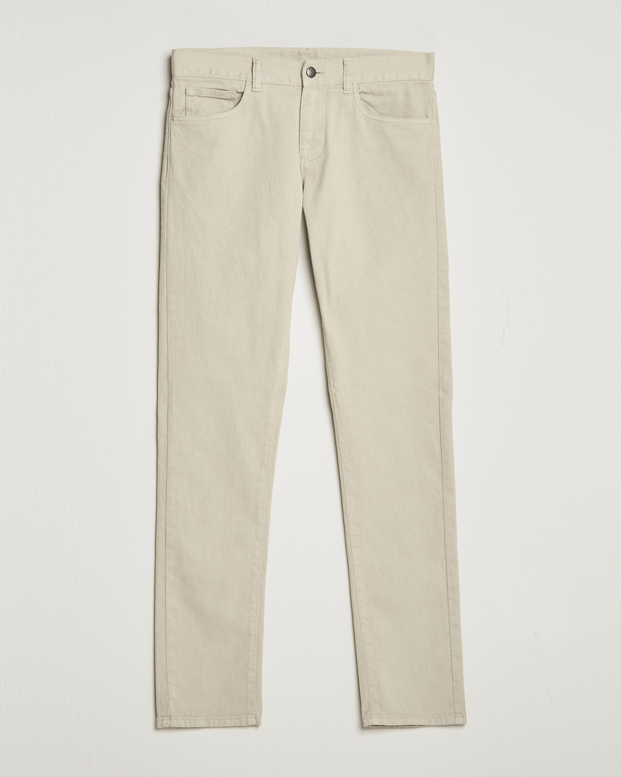 Herre | Bukser | Canali | Slim Fit 5-Pocket Pants Beige