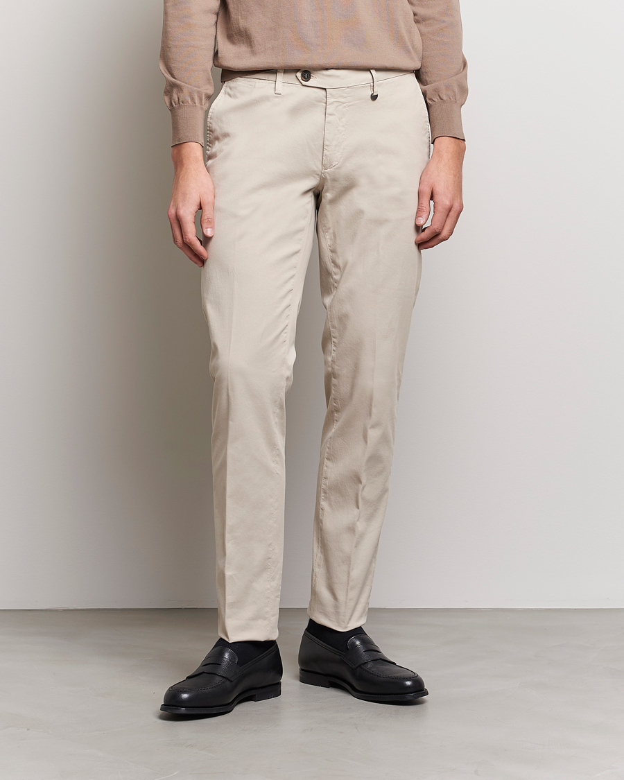 Herre | | Canali | Cotton Stretch Chinos Beige