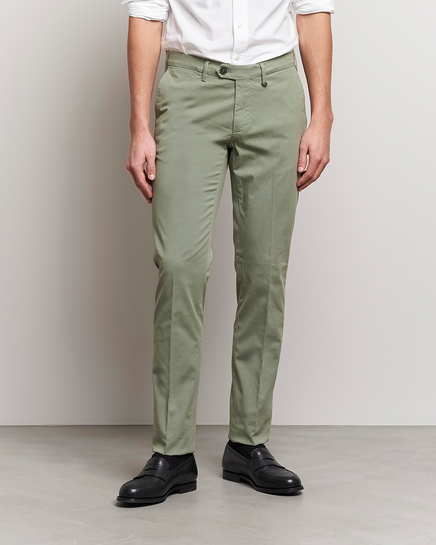 Herre | Bukser | Canali | Cotton Stretch Chinos Sage