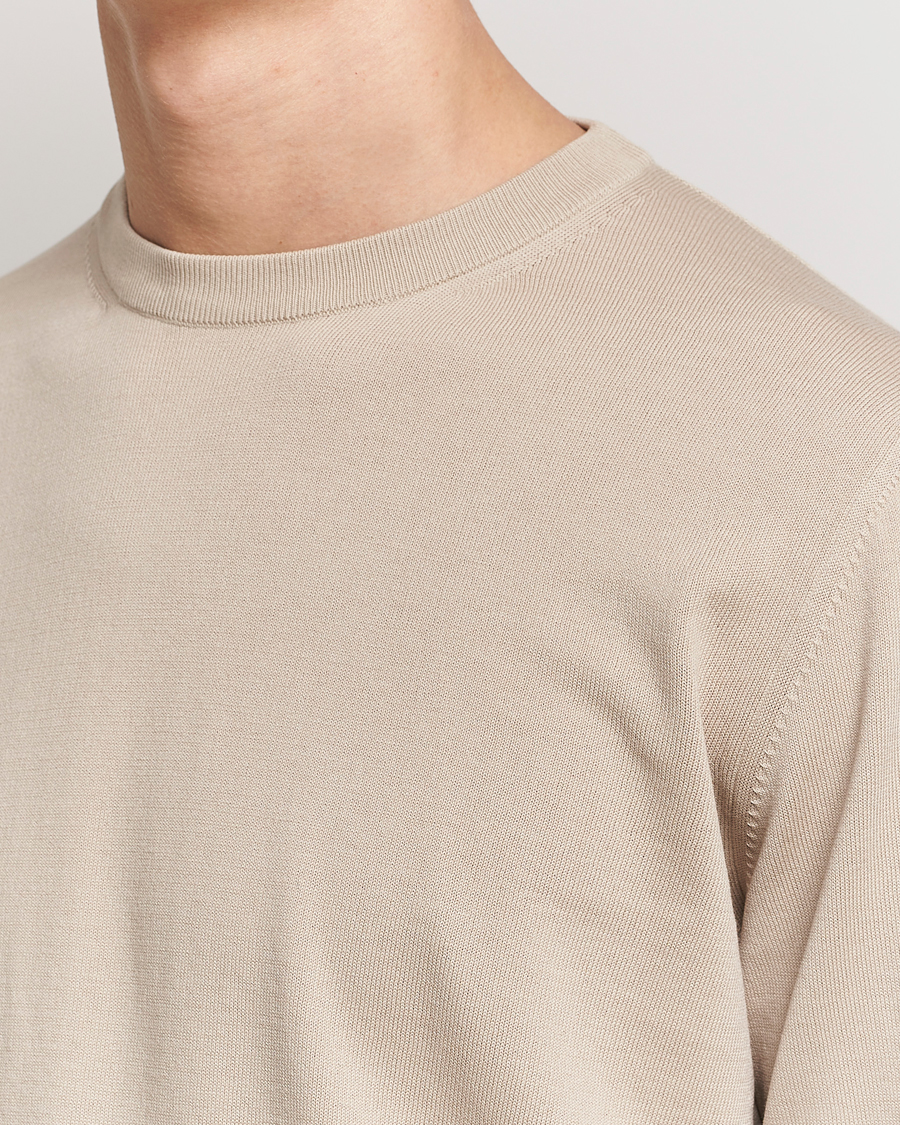Herre | Trøjer | Canali | Cotton Crew Neck Pullover Beige
