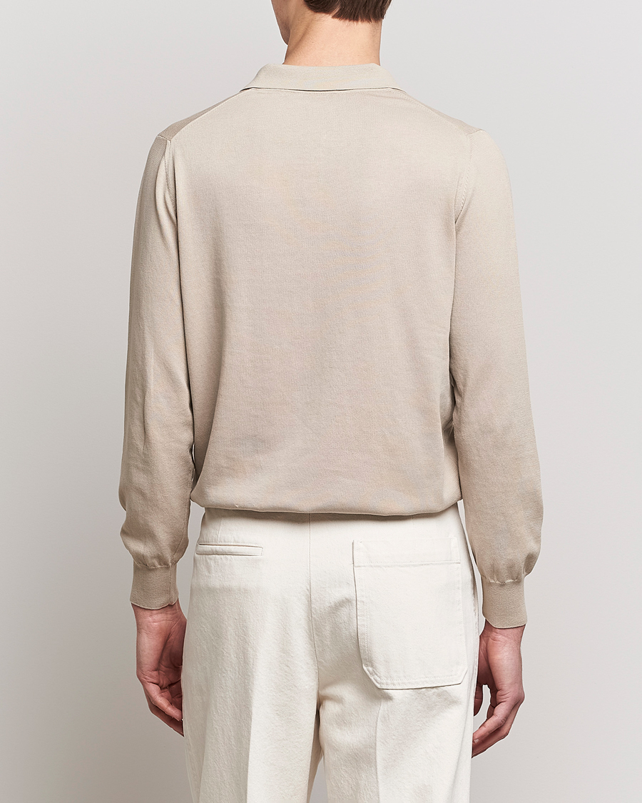 Herre | Trøjer | Canali | Cotton Long Sleeve Polo Beige