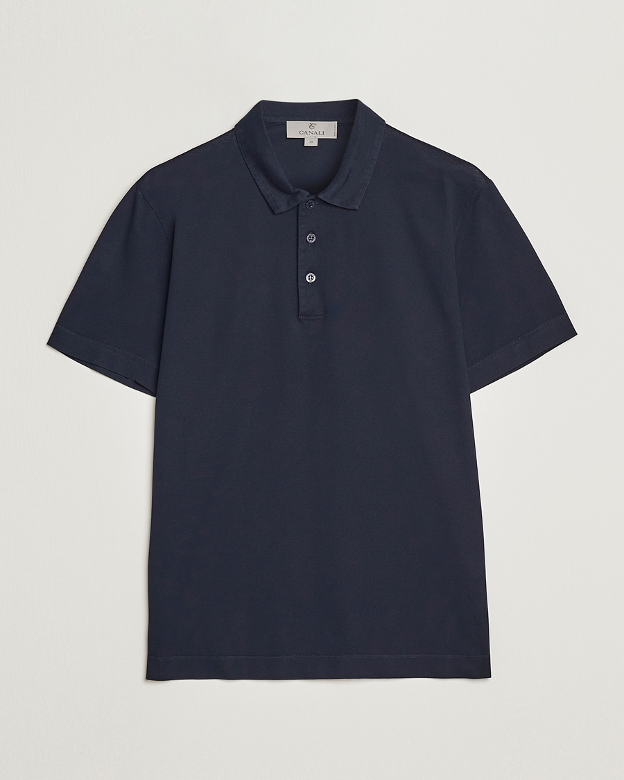 Herre | Polotrøjer | Canali | Short Sleeve Polo Pique Navy
