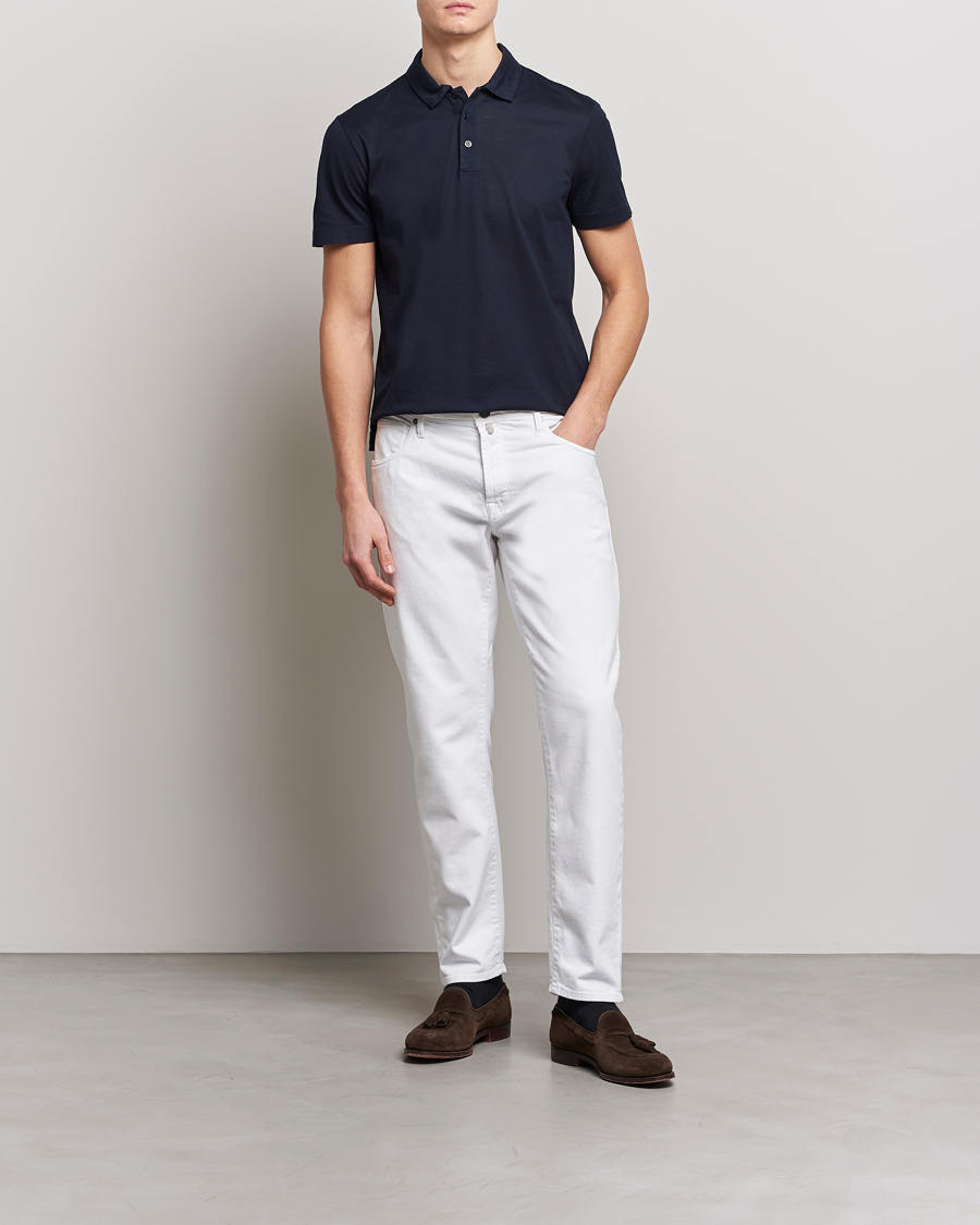 Herre | Polotrøjer | Canali | Short Sleeve Polo Pique Navy