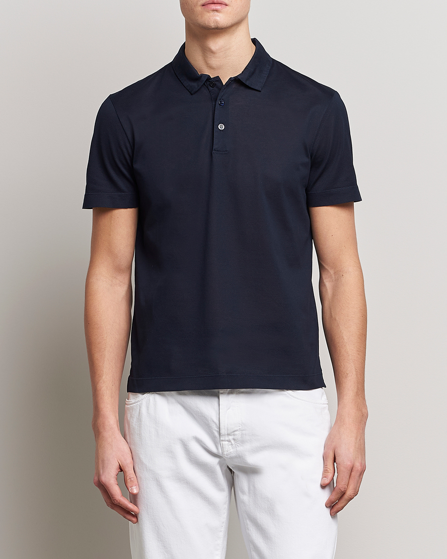 Herre | Polotrøjer | Canali | Short Sleeve Polo Pique Navy