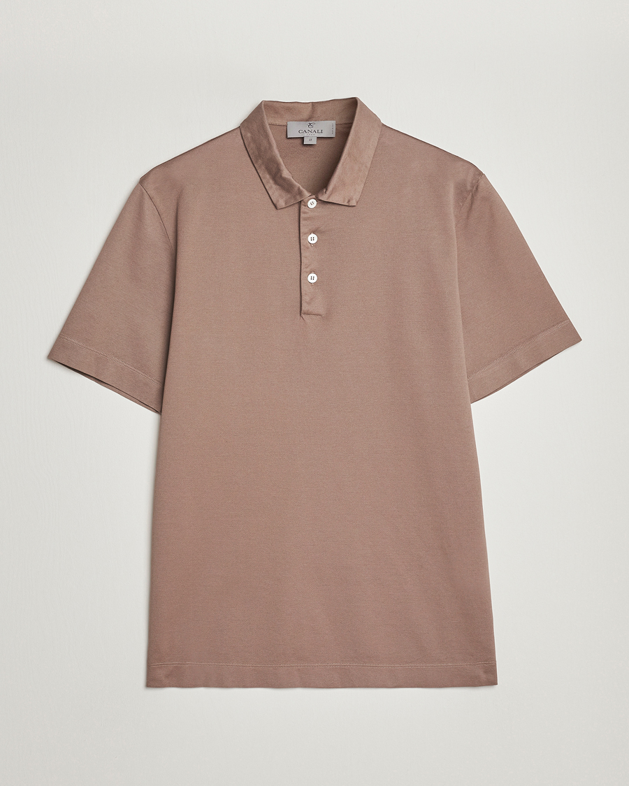 Herre | Polotrøjer | Canali | Short Sleeve Polo Pique Taupe