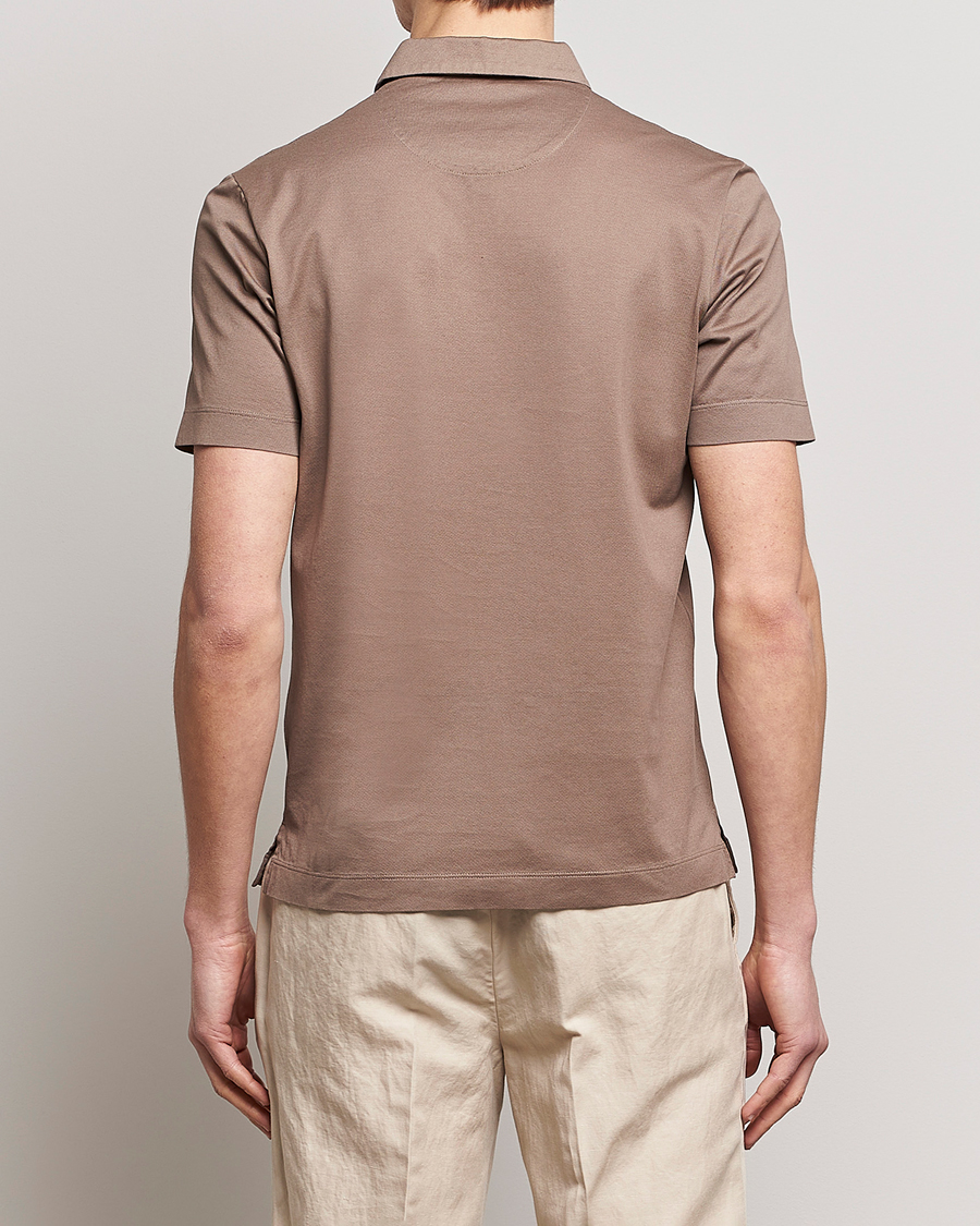 Herre | Polotrøjer | Canali | Short Sleeve Polo Pique Taupe