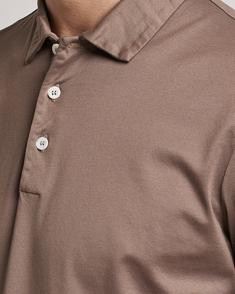 Herre | Polotrøjer | Canali | Short Sleeve Polo Pique Taupe