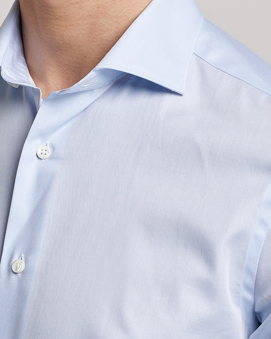 Herre | Skjorter | Canali | Slim Fit Cotton Shirt Light Blue