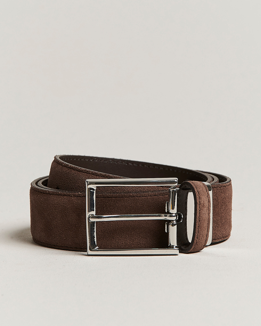 Herre | Canali Classic Belt Dark Brown Suede | Canali | Classic Belt Dark Brown Suede
