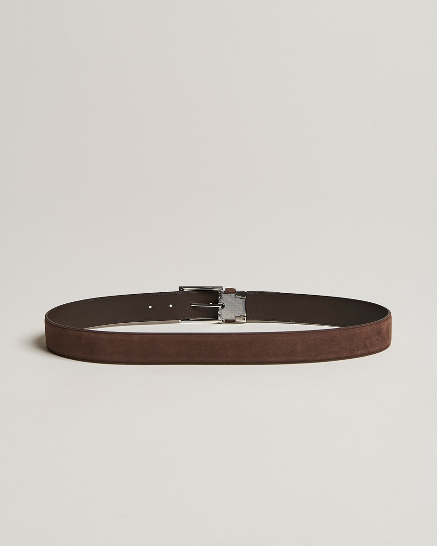 Herre |  | Canali | Classic Belt Dark Brown Suede
