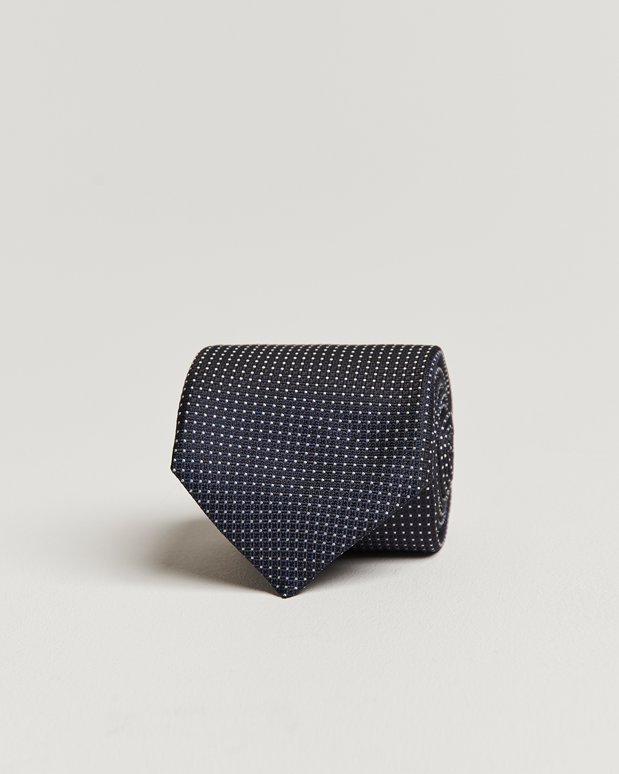 Herre | Canali Micro Jacquard Silk Tie Navy | Canali | Micro Jacquard Silk Tie Navy