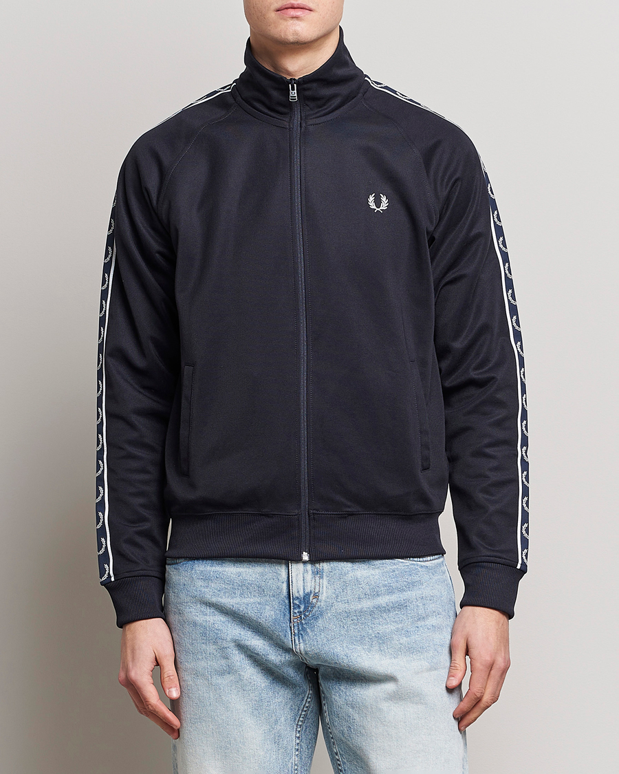 Herre | Trøjer | Fred Perry | Taped Track Jacket Navy/White