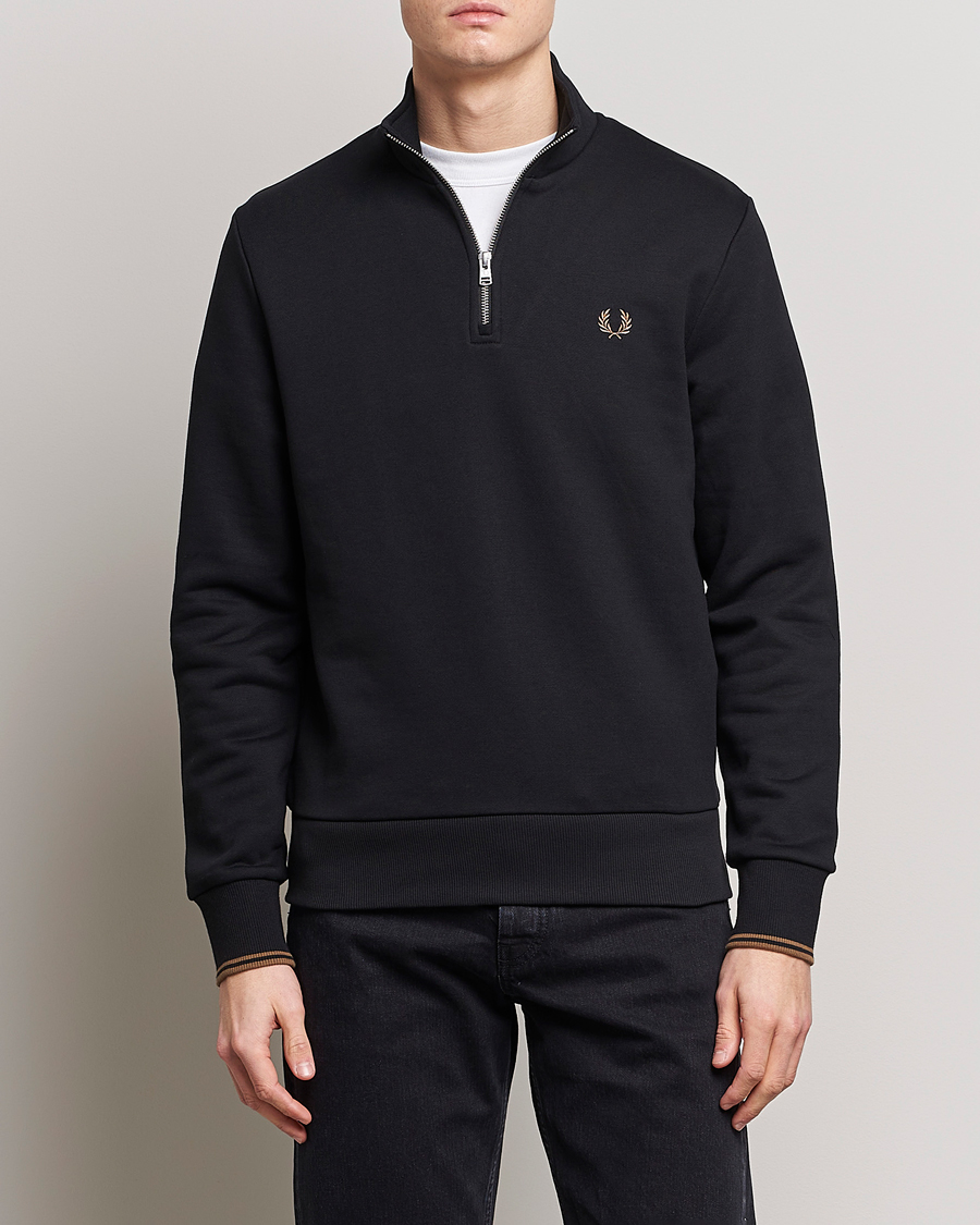 Herre |  | Fred Perry | Half Zip Sweatshirt Black