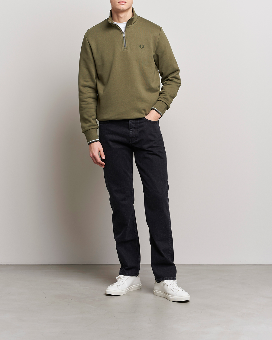 Herre | Trøjer | Fred Perry | Half Zip Sweatshirt Uniform Green