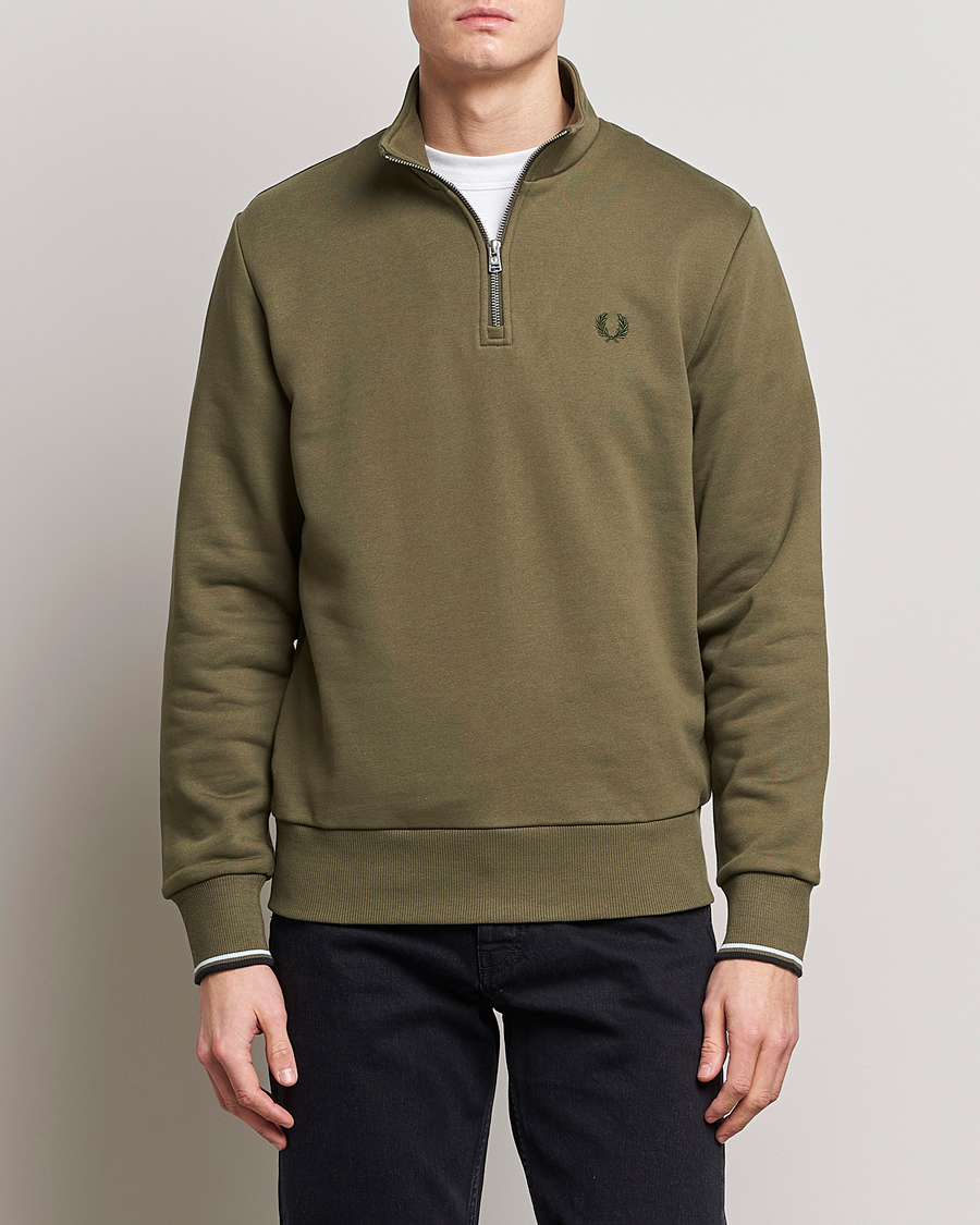 Herre | Trøjer | Fred Perry | Half Zip Sweatshirt Uniform Green