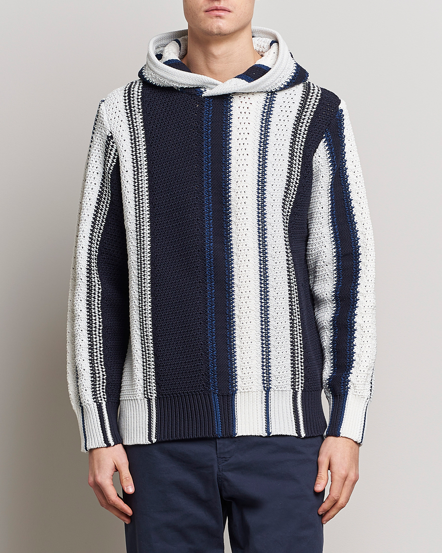 Herre | Orlebar Brown | Orlebar Brown | Kirk Tanami Striped Cotton Hood Sea Mist/Night Iris