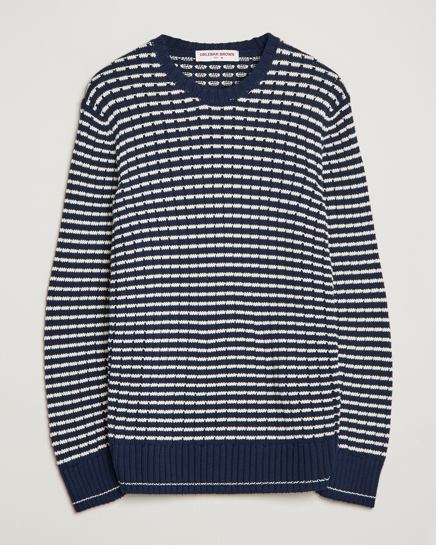 Herre | Trøjer | Orlebar Brown | Lorca Organic Cotton Side Stripe Night Iris/Sea Mist