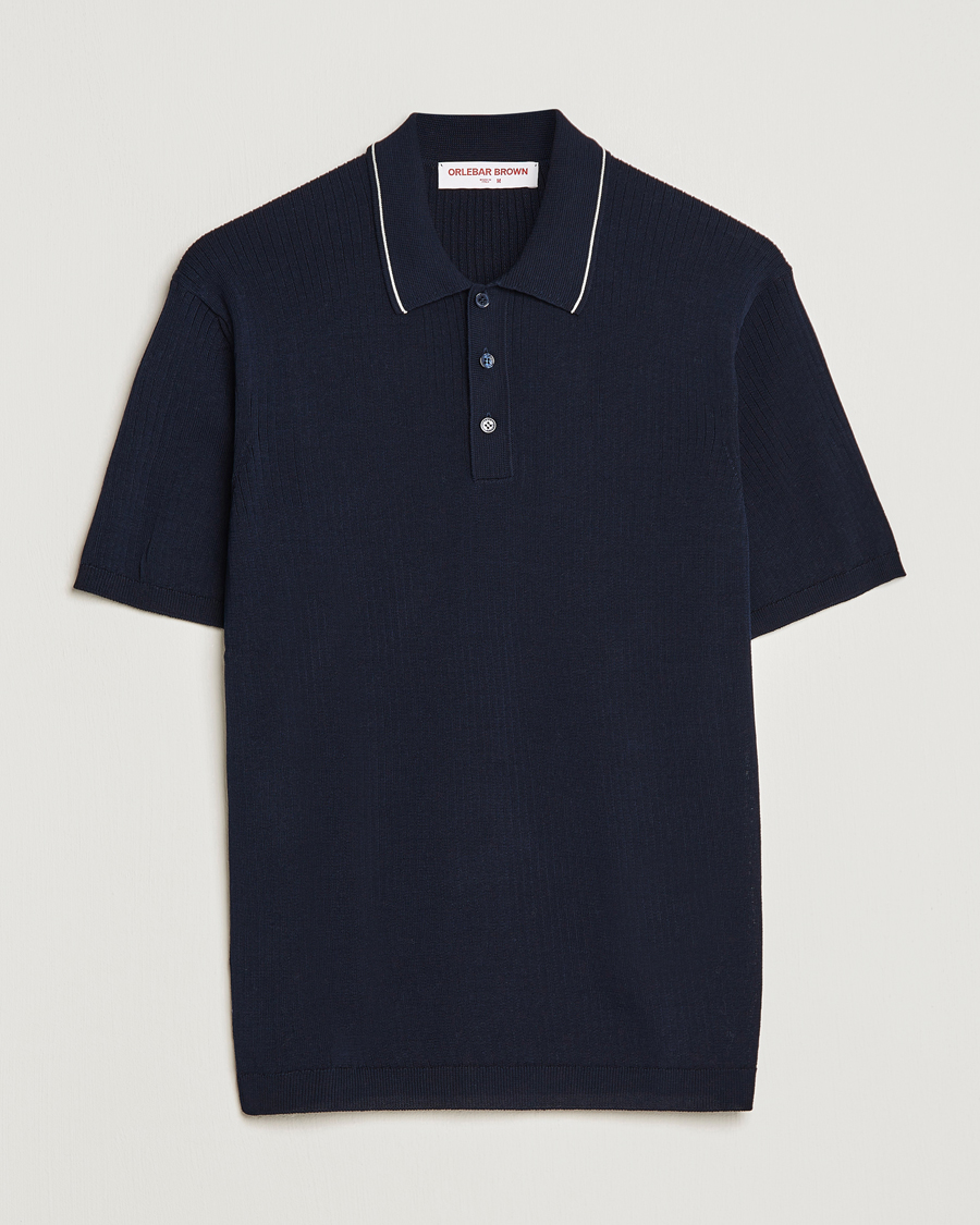Herre | Polotrøjer | Orlebar Brown | Maranon Organic Cotton Rib Tipping Polo Night Iris