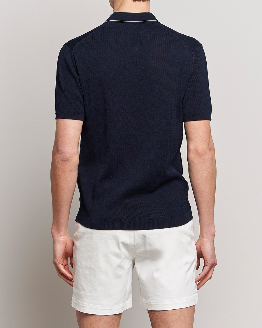 Herre | Polotrøjer | Orlebar Brown | Maranon Organic Cotton Rib Tipping Polo Night Iris