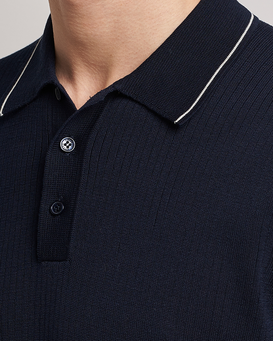 Herre | Polotrøjer | Orlebar Brown | Maranon Organic Cotton Rib Tipping Polo Night Iris