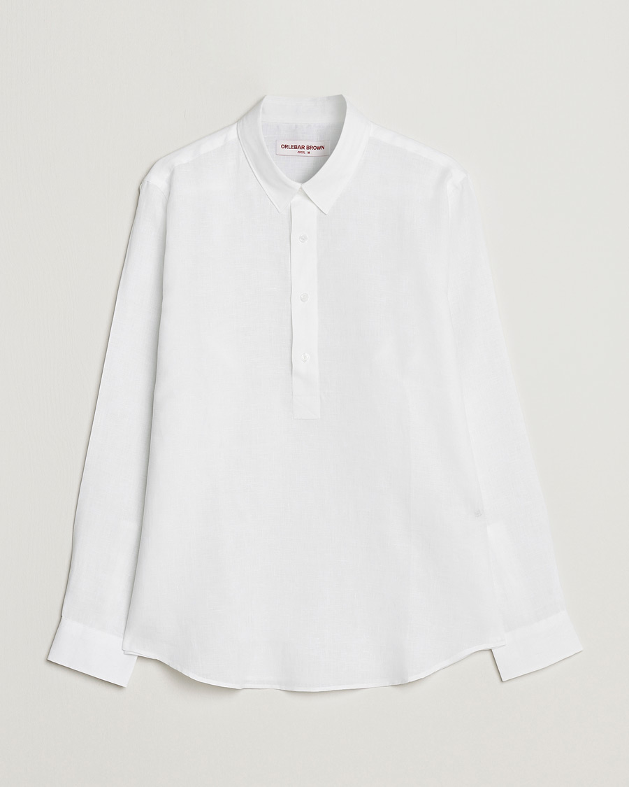 Herre | Skjorter | Orlebar Brown | Percy Smart Linen Shirt White