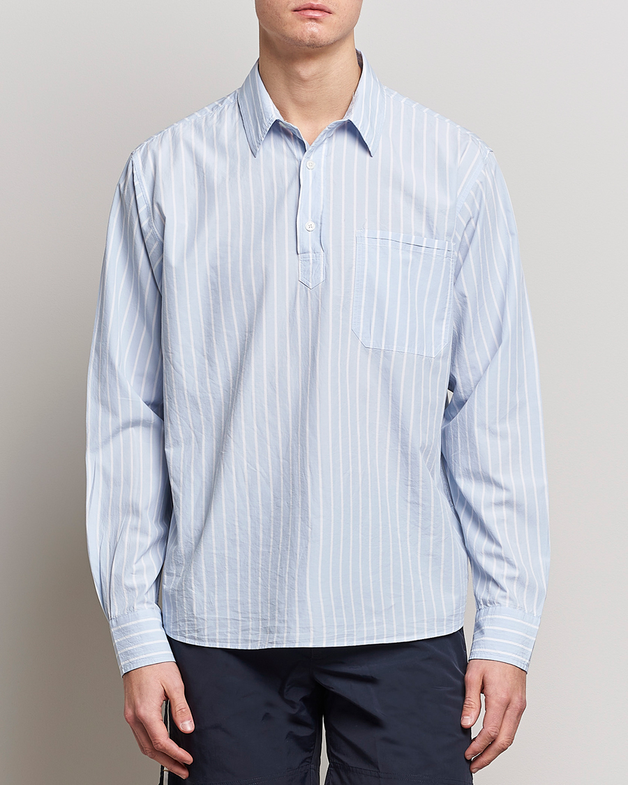 Herre | Skjorter | Orlebar Brown | Shanklin Relaxed Fit Overhead Shirt Serenity Blue