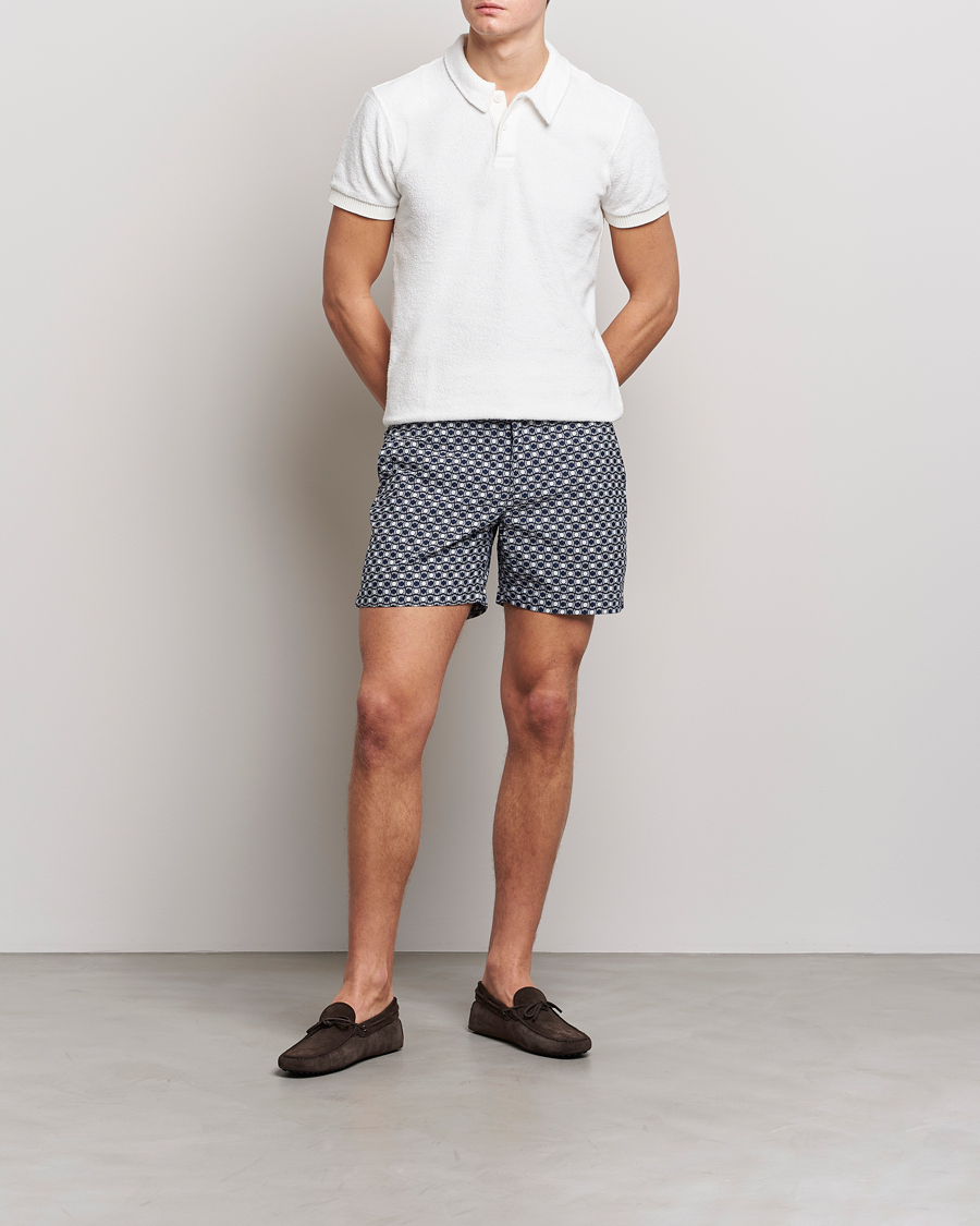 Herre | Badebukser | Orlebar Brown | Bulldog Tela Jacquard Swimshorts Night Iris